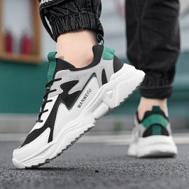 Men'S Lightweight Breathable Running Shoes - Low-Top Sneakers with Cushioned EVA Sole, Lace-Up Closure - All-Season Gym, Hiking, Training, Everyday Shoes - White & Teal Accent - Durable Synthetic /Fabric Upper - Minimalist Athletic Footwear for Men, Gym Shoes, Hiking Footwear, Sleek Design, Comfortable Fit, Versatile Footwear, Active Lifestyle, Sporty Design, Cushioned Support, Performance Footwear, Fitness Enthusiasts