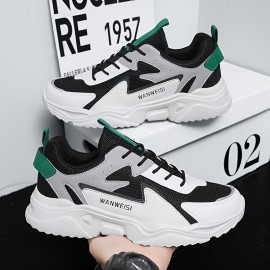 Men'S Lightweight Breathable Running Shoes - Low-Top Sneakers with Cushioned EVA Sole, Lace-Up Closure - All-Season Gym, Hiking, Training, Everyday Shoes - White & Teal Accent - Durable Synthetic /Fabric Upper - Minimalist Athletic Footwear for Men, Gym Shoes, Hiking Footwear, Sleek Design, Comfortable Fit, Versatile Footwear, Active Lifestyle, Sporty Design, Cushioned Support, Performance Footwear, Fitness Enthusiasts