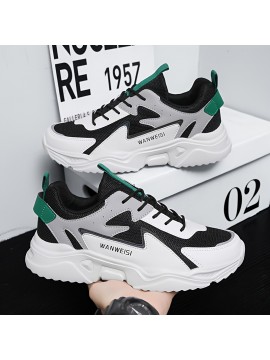 Men'S Lightweight Breathable Running Shoes - Low-Top Sneakers with Cushioned EVA Sole, Lace-Up Closure - All-Season Gym, Hiking, Training, Everyday Shoes - White & Teal Accent - Durable Synthetic /Fabric Upper - Minimalist Athletic Footwear for Men, Gym Shoes, Hiking Footwear, Sleek Design, Comfortable Fit, Versatile Footwear, Active Lifestyle, Sporty Design, Cushioned Support, Performance Footwear, Fitness Enthusiasts