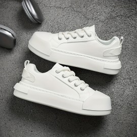 Men'S Summer Casual Low-Top Sneakers - Black & White with Green Accents, Breathable Fabric Lining, Durable Faux Sole, Lace-Up Round Toe Design for Casual Attire, Streetwear Shoes | Trendy Casual Shoes | Comfortable Footwear