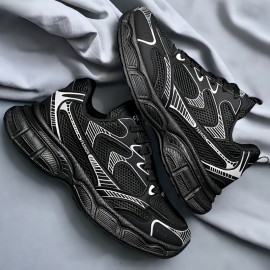 Men's & Unisex Big & Tall Lace-Up Sneakers - Lightweight All-Season Shoes with Cushioned PVC Sole, Breathable Fabric Upper - Gym, Running, Everyday Walking Shoes - Easy-Clean Athletic Footwear for Men (Year-Round), Gym Sneakers, Sleek Sneaker Design, Comfortable Interior Lining