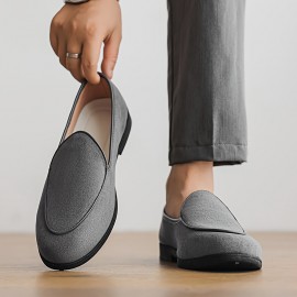 Men's Slip-On Loafers - Slip-On Closure, Soft -like Exterior, Cushioned PU Insole - Available Brown, Navy, Black, Beige, Tan, Grey - Formal & Casual Shoes for Office, Everyday, Semi-Formal Events - Easy-Clean Men's Footwear, Stylish Slipons, Durable Slipon Sole