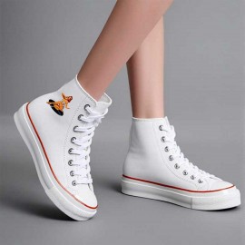 1pc Rockabilly Goddess Print High-Top Sneakers - Retro 50s Pin-Up Design, Non-Slip Rubber Sole & EVA Cushioning, Lace-Up Unisex Casual Shoes for Skateboarding, Outdoor, Gym & Casual Attire - All-Season Comfort (Black)