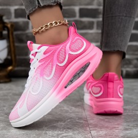 [Cute Lightweight Running Shoes] Lightweight Breathable Women's Running Shoes | Comfortable Low-Top Sneakers with Soft EVA Soles, Stylish Non-Slip Design, Perfect for Casual Wear, Available in Gradient Styles in Pink to White And Purple to Blue