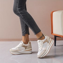 Women's Casual Shoes/Ladies' Sneakers/Outdoor Wedge Trail Running Shoes/Outdoor Thick-soled Skate Shoes/Women's Student Shoes, Casual Footwear, Outdoor Walking Shoes, Trendy Footwear, Sporty Design, Versatile Footwear, Comfortable Sneakers, Student