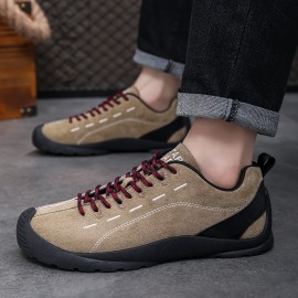 Men's All-Season Ankle-High Outdoor Boots - Lightweight -Slip PVC Sole & PU Cushioned Insole, All-Terrain Traction for Hiking,, Driving - Round Toe Ankle Boots with Lace Closure, All-Weather Casual/athletic Footwear