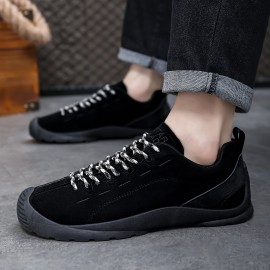 Men's All-Season Ankle-High Outdoor Boots - Lightweight -Slip PVC Sole & PU Cushioned Insole, All-Terrain Traction for Hiking,, Driving - Round Toe Ankle Boots with Lace Closure, All-Weather Casual/athletic Footwear