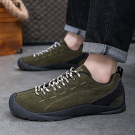 Men's All-Season Ankle-High Outdoor Boots - Lightweight -Slip PVC Sole & PU Cushioned Insole, All-Terrain Traction for Hiking,, Driving - Round Toe Ankle Boots with Lace Closure, All-Weather Casual/athletic Footwear