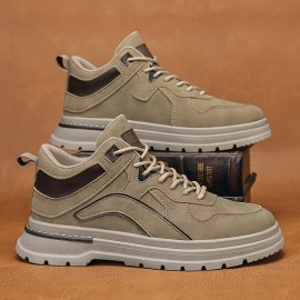 Men's Large Size Heavy-Duty Work Boots - Upper & Cushioned PVC Sole, All-Terrain Traction Tread, Low-Top Outdoor Hiking & Work Shoes for Construction, Gardening, Farming - All-Season Comfort & Support, Lace-Up Design with Arch Support & Cushioned Insole, Durable & Versatile for Casual Attire (Available in Wide Widths), Boots for Men