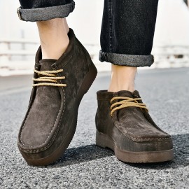 [Premium Hiking Boots] Premium Men's Hiking Boots - Genuine, Durable, Non-Slip Ankle Boots | Handmade Stitching, Classic Retro Style, Square Toe, Rubber Sole, Fabric Lining, Lace-Up Closure for All-Season Outdoor & Casual Wear, Hiking Accessories