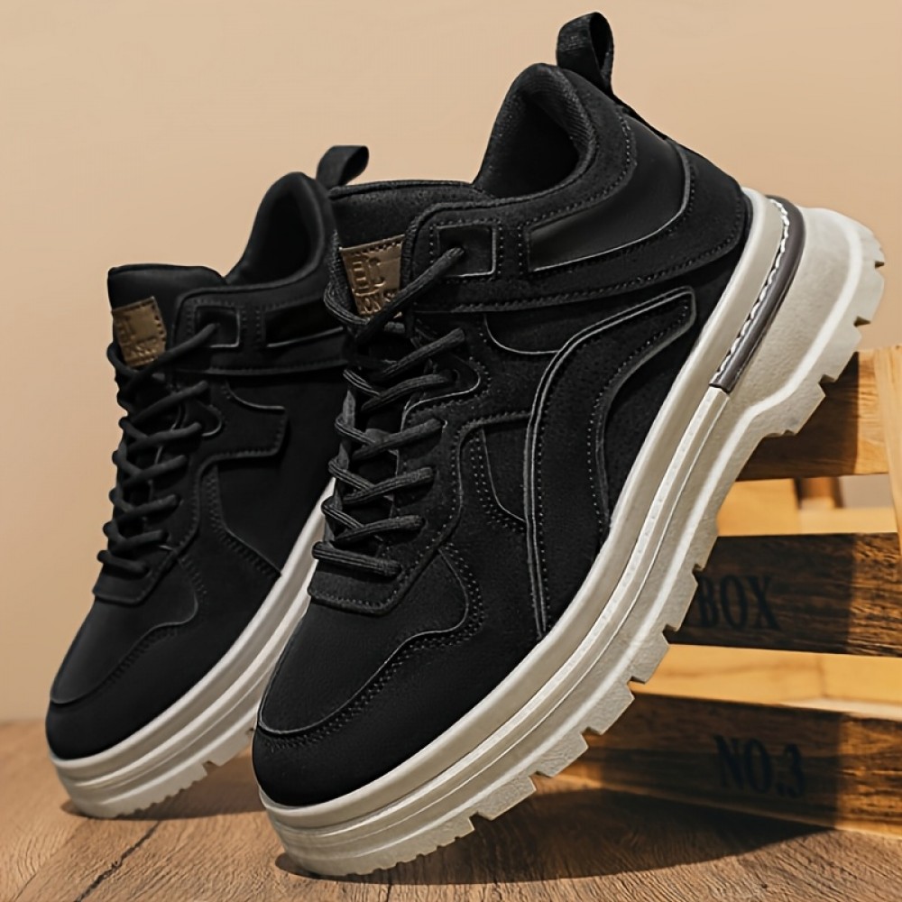 Men'S Lightweight Hiking Boots - All-Season Outdoor Trekking Shoes with Lace-Up Closure, Non-Slip PVC Outsole - Brown/Black - for Camping, Urban Commute, Everyday - Durable Synthetic Faux Upper - All-Terrain Traction & Easy-Clean Design - Ideal for Beginners & Experts, Hiking Gear, Camping Footwear, Retro Style Footwear, Fabric Lined Interior, Casual Footwear, Rugged Design, Sturdy Construction, Adventure Footwear, Active Lifestyle, Work Boot For Men, Boot For Men, Tactical Boot For