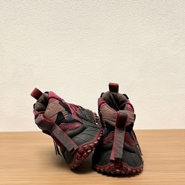 Men's Retro Color Block Running Shoes - Breathable, Non-Slip Athletic Sneakers with Rugged Tread for Hiking, Casual & Outdoor Wear - Purple, Gray & Brown Design, Versatile Running Shoes | Street Style Shoes | Robust PVC Sole