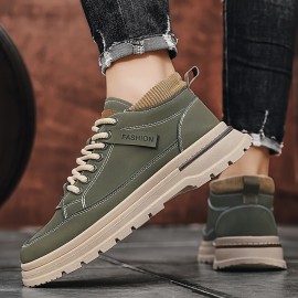 Men'S Heavy-Duty Work Boots - All-Terrain Traction, Lace-Up Outdoor Shoes with Cushioned PVC Sole - Beige/Tan - for Hiking, Construction, Everyday - Durable Synthetic Faux - Big & Tall Sizes Available - All-Season Wear, Hiking Boots, Rugged Footwear, Stylish Footwear, Sturdy Build, Versatile Footwear, Active Lifestyle, Construction Footwear, Casual Workwear, Reinforced Stitching, Construction Workers