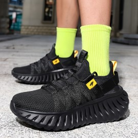 Men's & Women's Lightweight Breathable Running Shoes - All-Terrain Sneakers with Arch Support & Cushioned MD Sole, Low-Top Sneakers for Gym, Jogging, Hiking, Training - All-Season Outdoor Sports Shoes (Yellow/Black) - Ideal for Men & Women - Neutral Cushioning, Secure Fit, Durable Traction Tread, Versatile for Indoor/Outdoor Use - Ideal for Running, Gym, and Casual Attire, Running Shoes For Men High Quality, Slip On Sneakers For Men, Wide Width Shoes For Men, Shoes For Women,