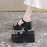 Women'S Summer Black Platform Sandals with Ankle Strap - Chunky Heel, Synthetic Cover, Open Toe Design for Casual & Formal Outfits, Chunky Heel Sandals, Formal Footwear, Elegant Footwear, Durable Footwear