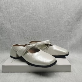 Women'S Slip-On Moccasins - Comfortable Square Toe Loafers with Chunky Heel, Black Synthetic Cover, Casual & Stylish Design for All Seasons, Casual Footwear | Chunky Heel Shoes | Synthetic Cover Shoes