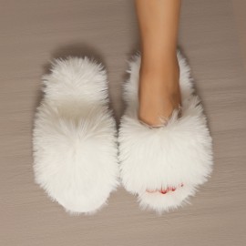 Women'S Slip-On Winter Slippers - Plush Indoor House Shoes with Non-Slip MD Sole, Soft TPU Upper - All-Season Cozy Footwear for Home, Office, Gifts - Easy-Clean Fluffy Slippers for Women, Ladies Slippers, Indoor Footwear, Stylish Slipons, Durable Traction Footwear, Home Footwear, Fashionable Slipons, Comfortable Lining, Home Comfort