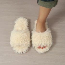 Women's Slip-On House Shoes - Ultra-Cozy Indoor Slippers with Long Plush Fluffy Faux Fur-like Appearance, Non-Slip Sole - All-Season Luxury Footwear for Living Room, Bedroom, Spa - Women's Clothing Essentials, Cozy Home Wear, Fashionable Homewear, Comfortable Cushioning, Home Comfort Seekers