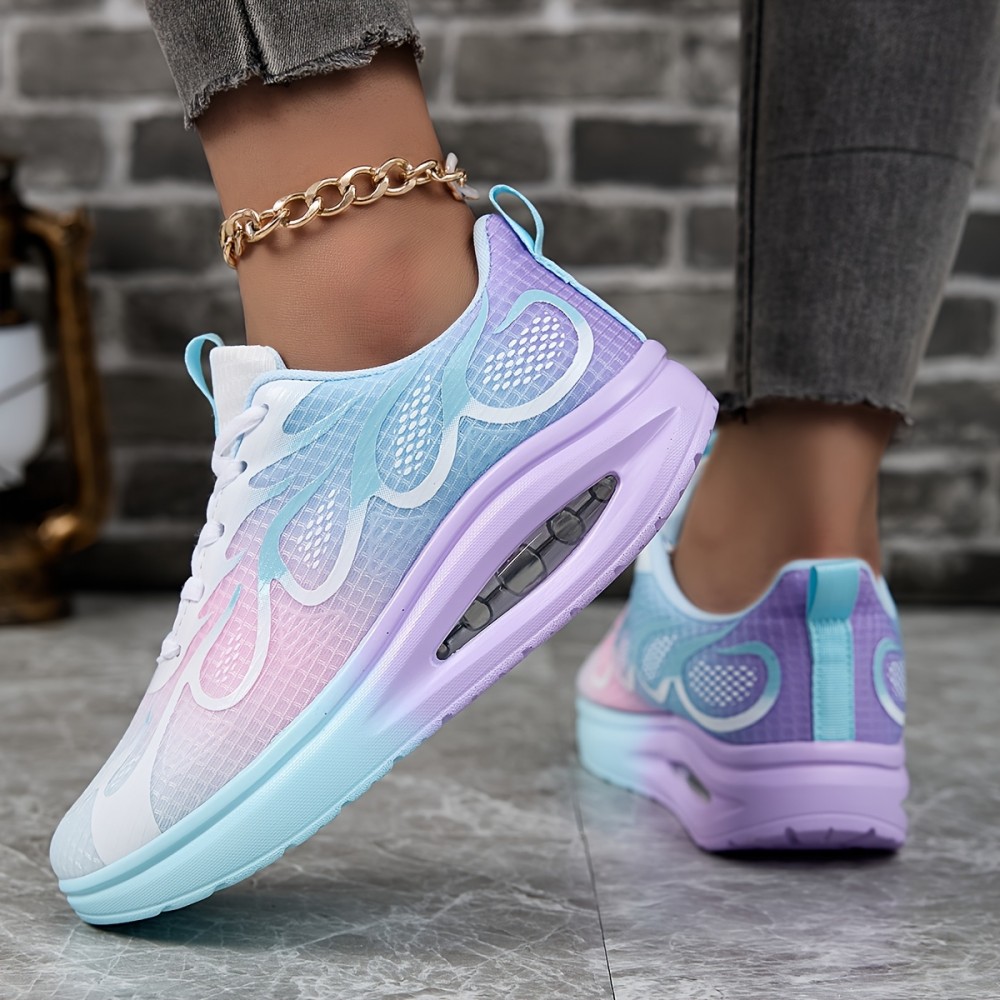 [Cute Lightweight Running Shoes] Lightweight Breathable Women's Running Shoes | Comfortable Low-Top Sneakers with Soft EVA Soles, Stylish Non-Slip Design, Perfect for Casual Wear, Available in Gradient Styles in Pink to White And Purple to Blue