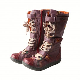 TMA EYES Women's Plush-Lined Winter Boots - Hand-Stitched Burgundy Ski Hiking Shoes with Side Zipper, Anti-Slip TPR Sole & Warm Lining for Snow, Urban Fashion & Outdoor Adventures, Snow Boots, Adventure Footwear, Scalloped Toe Design
