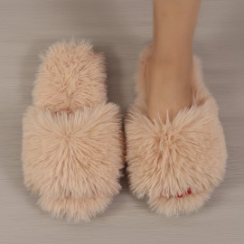 Women's Slip-On House Shoes - Ultra-Cozy Indoor Slippers with Long Plush Fluffy Faux Fur-like Appearance, Non-Slip Sole - All-Season Luxury Footwear for Living Room, Bedroom, Spa - Women's Clothing Essentials, Cozy Home Wear, Fashionable Homewear, Comfortable Cushioning, Home Comfort Seekers
