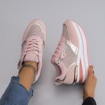 Women'S Breathable Mesh Running Shoes - All-Season Lightweight Sneakers with Thick Cushioned Sole, Synthetic Synthetic Faux Leather Upper & PVC Outsole for Outdoor Road Jogging, Casual Wear, Ladies Sneakers, Jogging Footwear, Stylish Sportswear, Cushioned Support