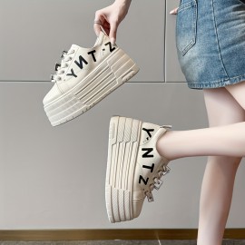 [Height-Increasing Lift Shoes] Women's Height-Increasing Lift Shoes | Thick Platform Sneakers with Synthetic Faux Fur-like Texture | Black/White/Grey/Navy | All-Season Comfort, Arch & Stability | Solid Color Glossy/Textured Design | Rubber Sole | Multi-Color Options for Height Boost & Casual/Professional Wear | Ideal Gift for Women (Birthday/Anniversary) | Year-Round Wear | Minimalist & Chic Style