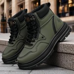 Plus Size Men's Hiking Boots Outdoor Casual Work Shoes Trendy British Short Boots for All Seasons, Autumn and Winter