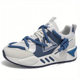 Men'S Summer Casual Sports Shoes Daddy Sneakers with Soft Bottom Lace-Up Closure Breathable Mesh Low Style Chunky Shoes