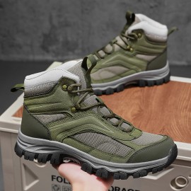 Men'S Outdoor Shoes - Lace-Up Hiking Boots, Autumn and Winter Seasonal Wearable Mongolian Boots, Riding Boots, Low-Top Military Boots for Easy On/Off Style in Green and Gray, Suitable for All Festivals