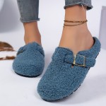 Women'S Cozy Fleece Slippers with Adjustable Thick Sole - Soft, Warm, and Comfortable for Indoor Use, Green, Minimalist Design, Rubber Sole, Hand Washable, Winter Footwear | Minimalist Slippers | Rubber Sole Slippers