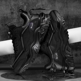 [Preppy Sports Sneakers] Casual Preppy Men's Sports Sneakers | All-Season Lace-Up Shoes with Faux Upper, Fabric Inner & PVC Sole | Round Toe Low Top for Daily Wear